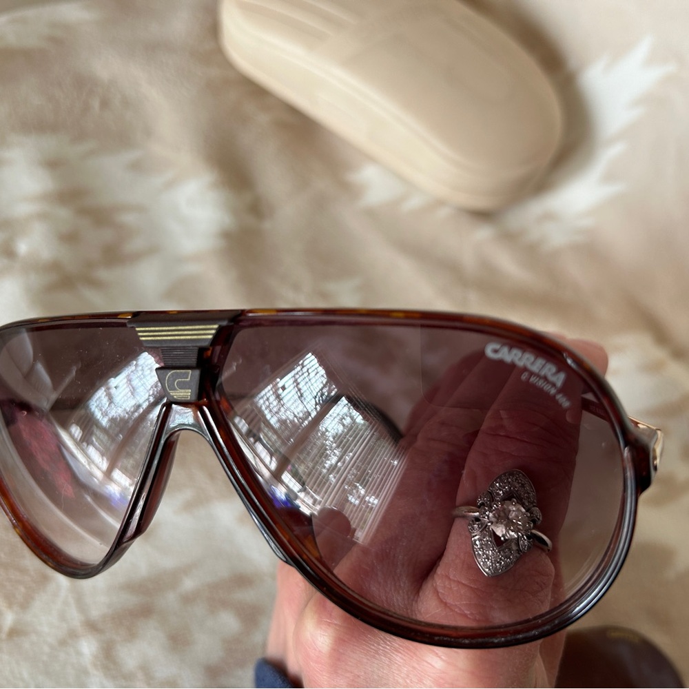 Vintage 1980’s Carrera Tortoiseshell Brown Shield Sunglasses